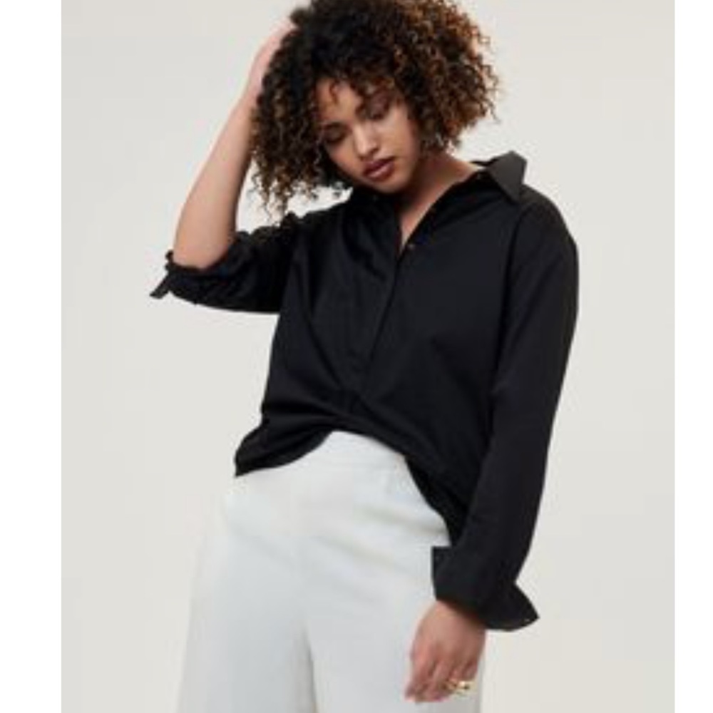 Universal Standard Elbe Shirt Black XS 10 12